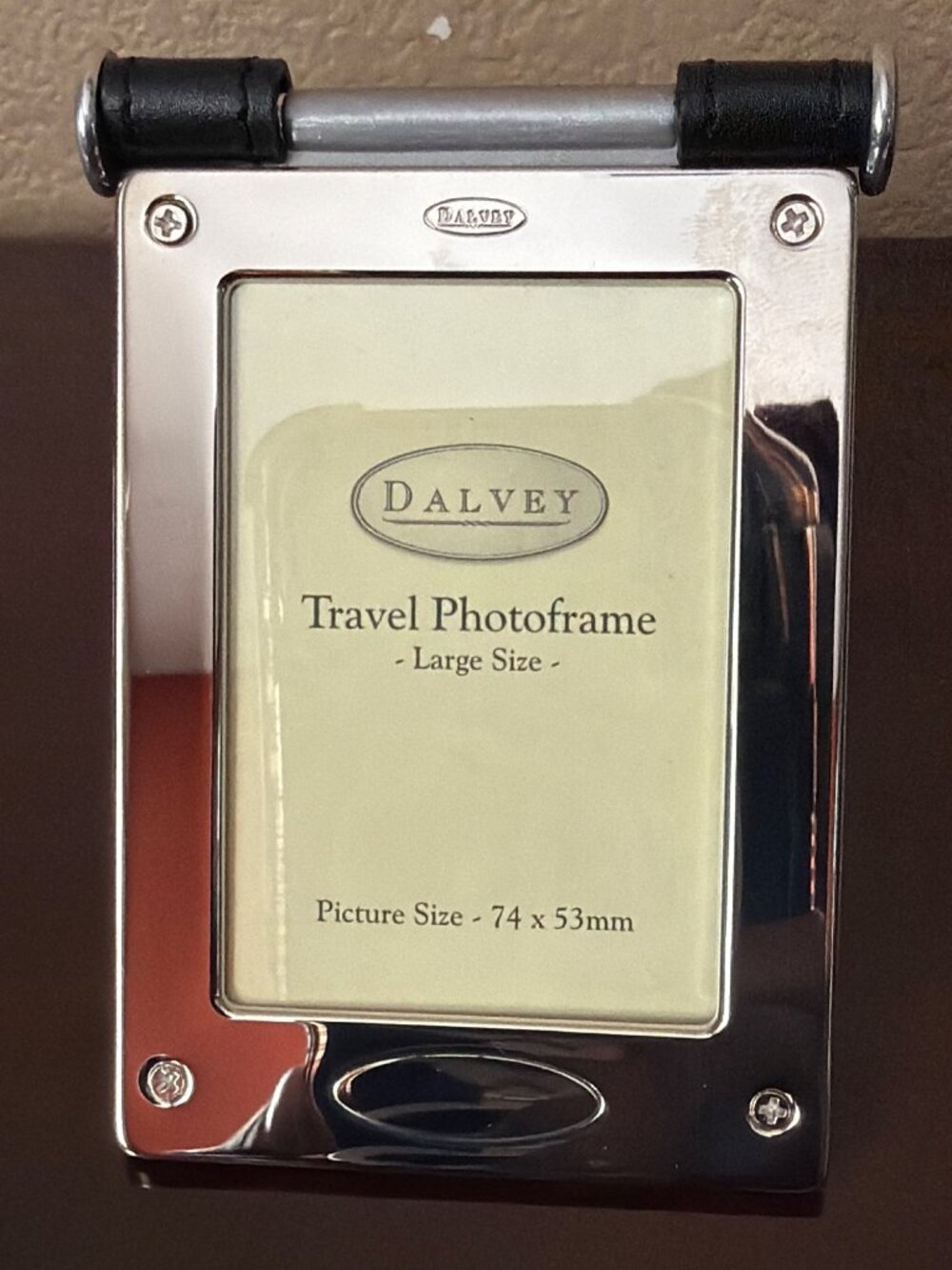 Vintage Dalvey Scotland Large Leather & Siver Tone Travel Photo Frame NOS - Picture 2 of 14